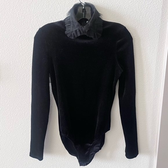 Vintage Dior Black Velvet Bodysuit